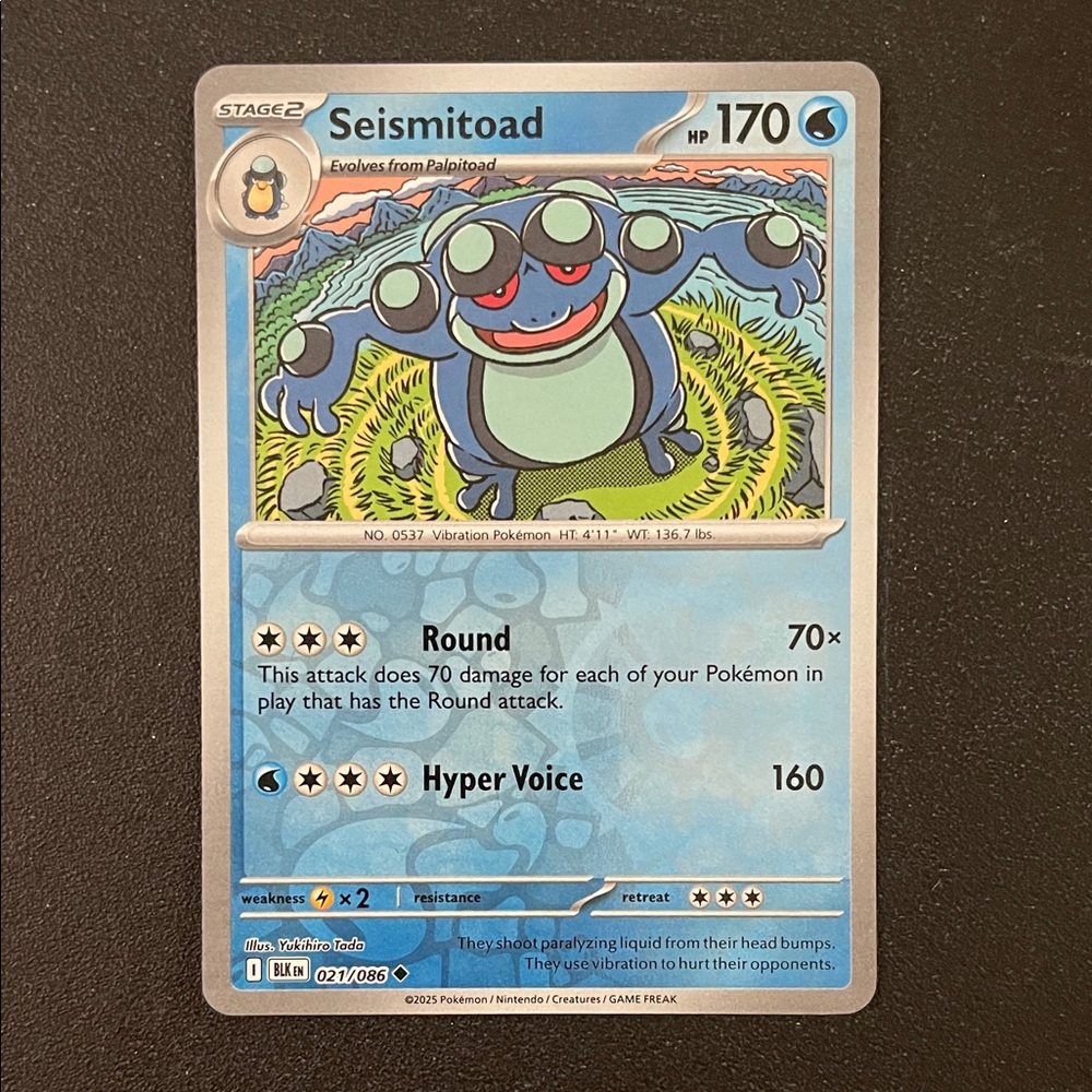 Seismitoad 021/086 – SV: Black Bolt – NM - Pokemon TCG  MINT